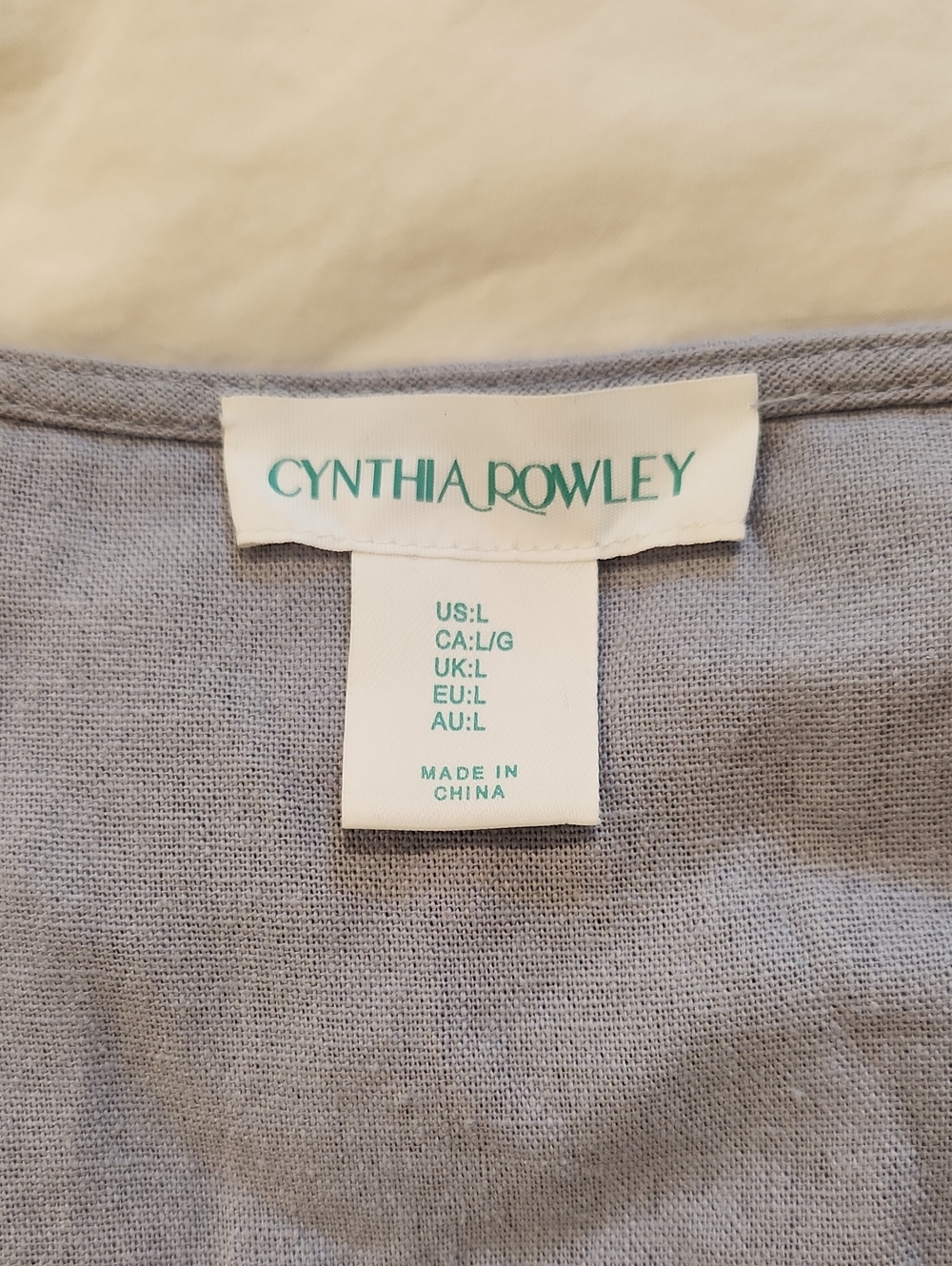 Cynthia Rowley Linen Blend Tunic Dress Coastal Romantic L - Picture 2 of 6